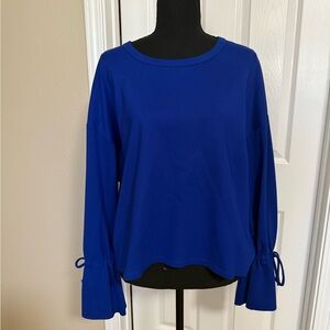 Halogen Blue Bell Sleeve Blouse with Tie Front